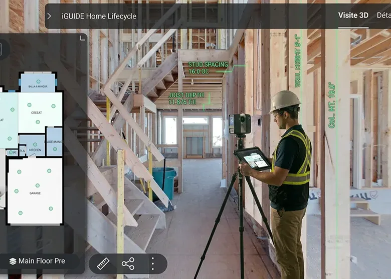 Service de relevés architecturaux iGUIDE et numérisation 3D d'espace immobilier
